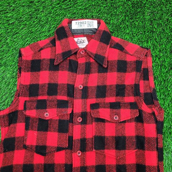 Vintage Woolrich Cutt-off Shirt Small 18x27 Buffalo Plaid - Picture 3 of 10